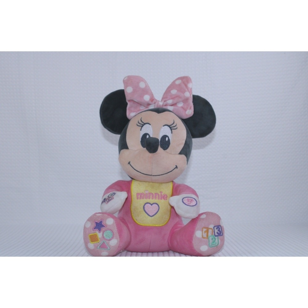 Disney Minnie Mouse Baby Learning Plush Toy Pink Pajamas Shapes 12" Length